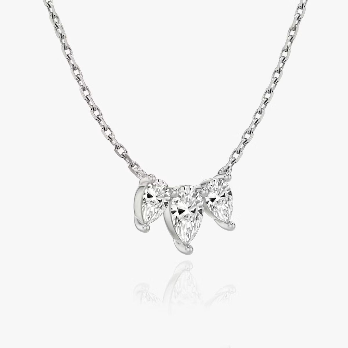 6 Carat Damla Üçtaş Tasarım Pırlanta Kolye White açılı görünüm