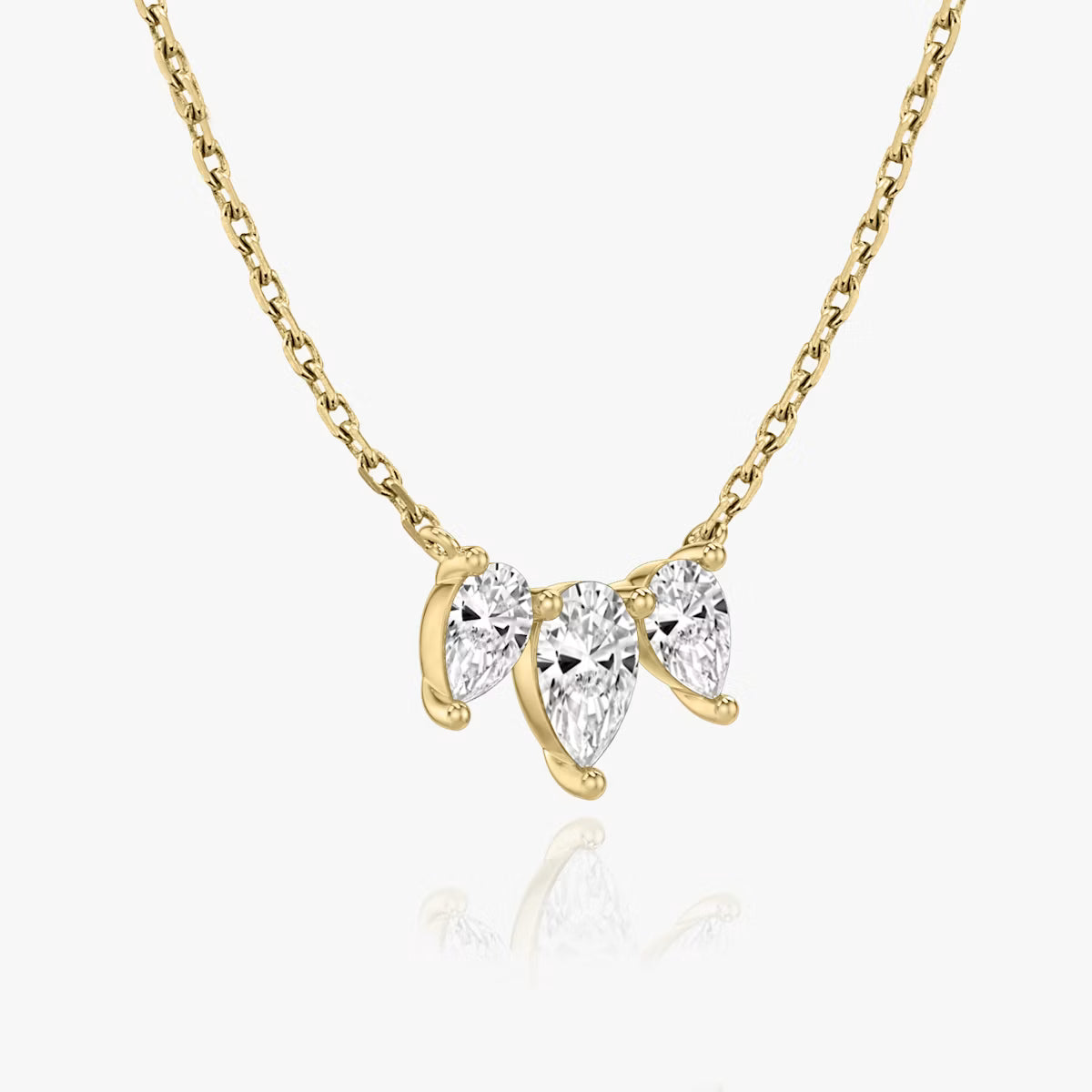 6 Carat Damla Üçtaş Tasarım Pırlanta Kolye Gold açılı görünüm