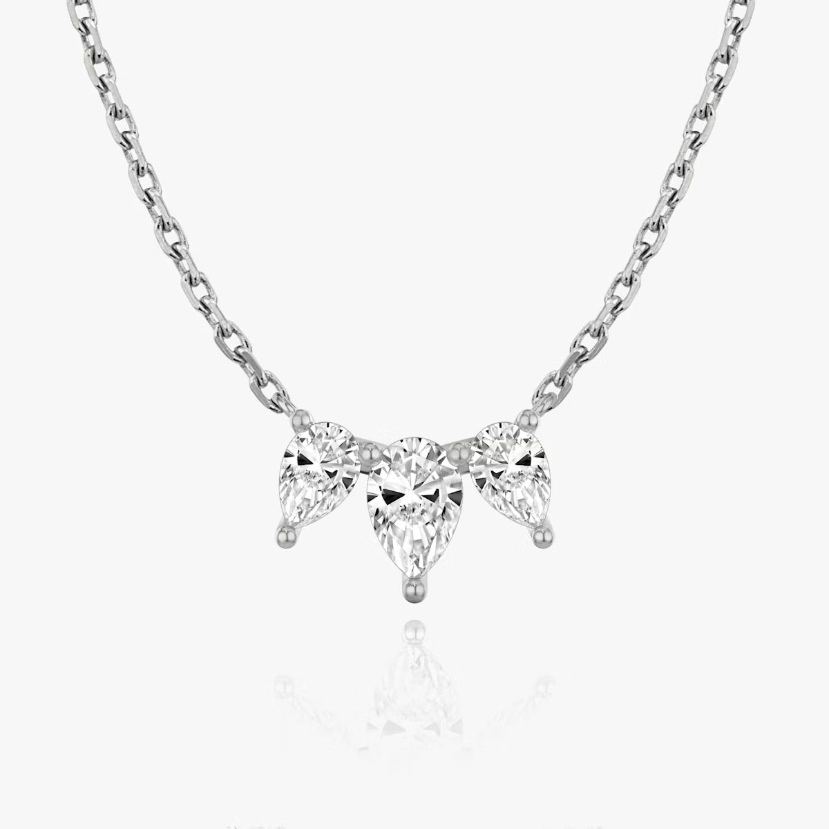 6 Carat Damla Üçtaş Tasarım Pırlanta Kolye White önden görünüm