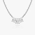 4 Carat Oval Üçtaş Tasarım Pırlanta Kolye White önden görünüm