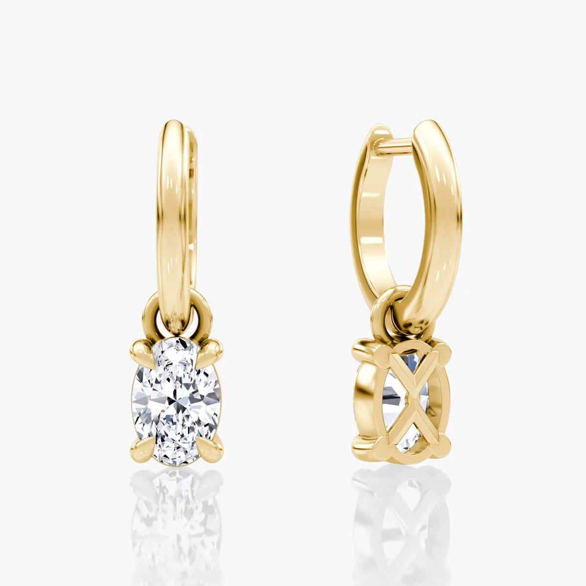 2 Carat Oval Halka Tektaş Küpe