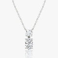 5 Carat Round Oval Duo Drop Tasarım Pırlanta Kolye White önden görünüm