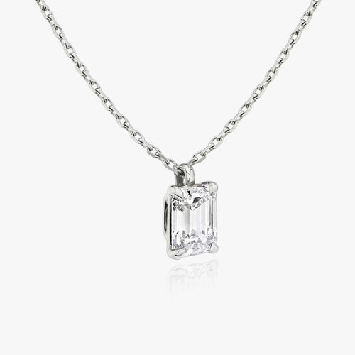 5 Carat Emerald Tektaş Pırlanta Kolye yan görünüm