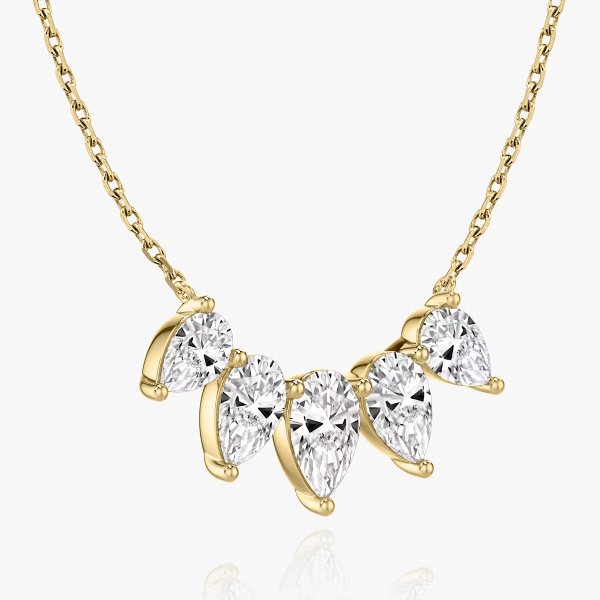 8 Carat Damla Beştaş Tasarım Pırlanta Kolye sarı altın yan görünüm