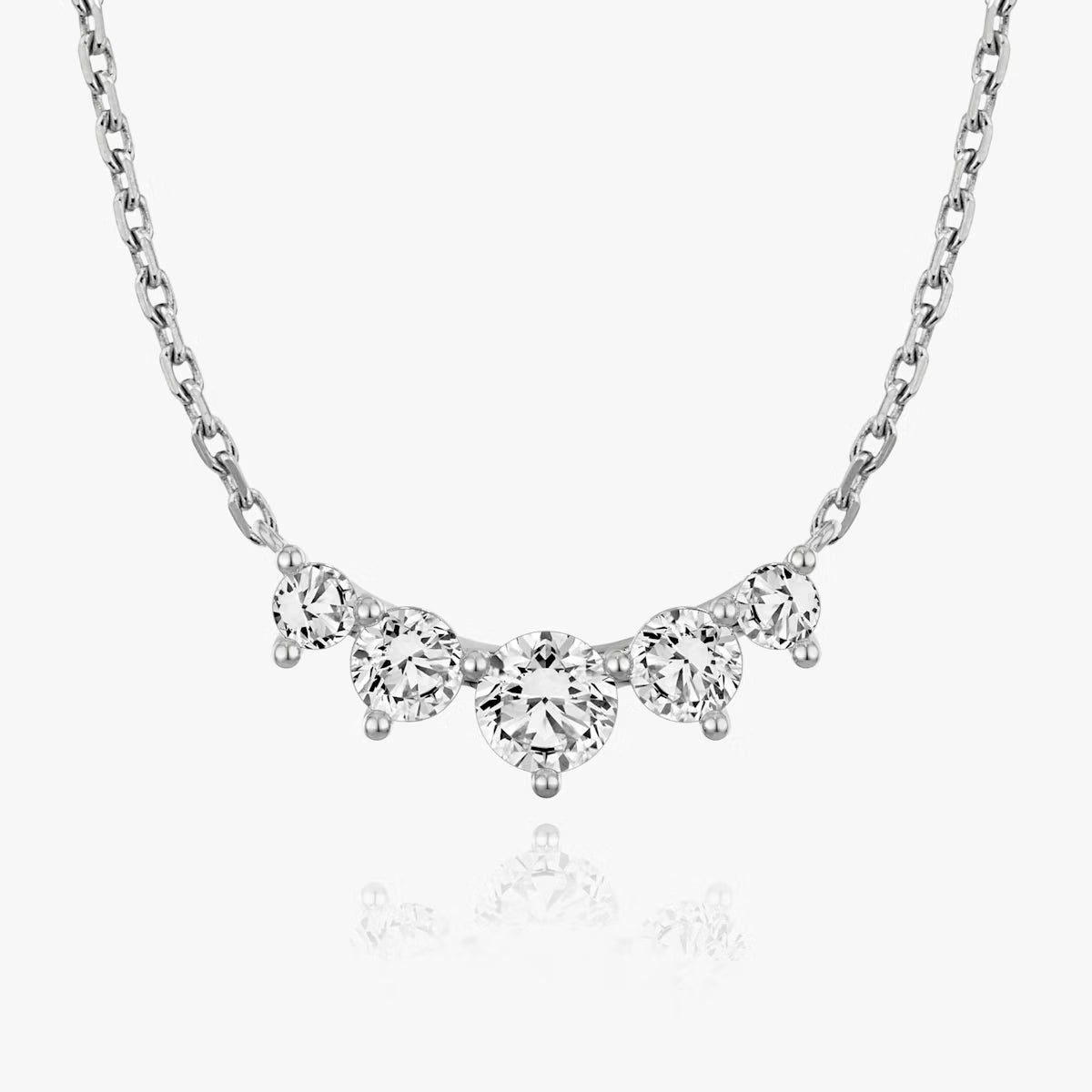 8 Carat Round Beştaş Tasarım Pırlanta Kolye beyaz altın ön görünüm