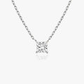 5 Carat Princess Tektaş Pırlanta Kolye beyaz altın ön görünüm