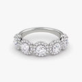 2.50 Carat Round Kesim Beştaş Halo Beyaz Altın Ön