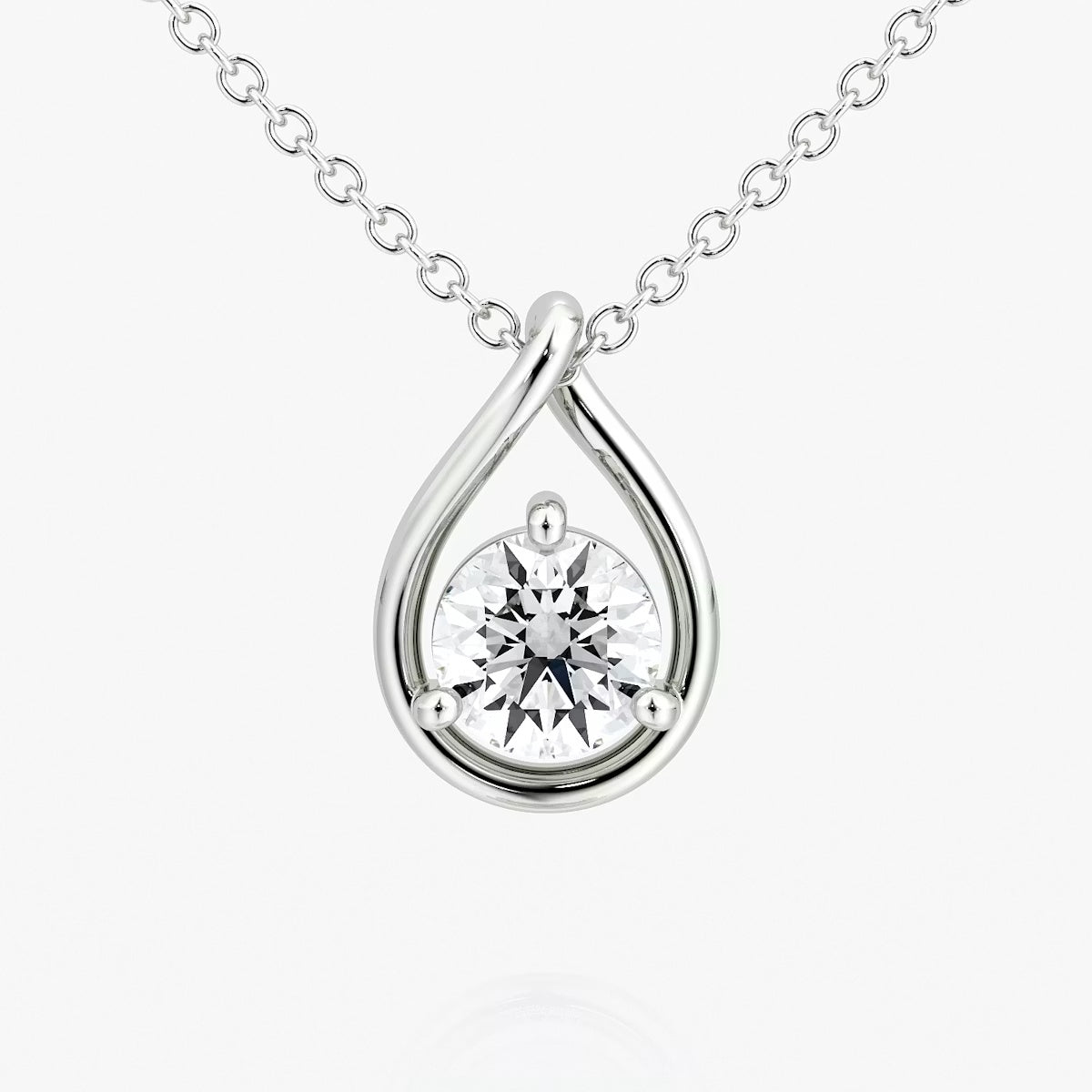 5 Carat Damla Tasarım Tektaş Pırlanta Kolye ön görünüm