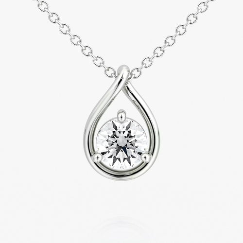 5 Carat Damla Tasarım Tektaş Pırlanta Kolye ön görünüm