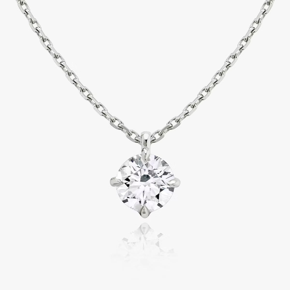 5 Carat Round Tektaş Pırlanta Kolye ön görünüm