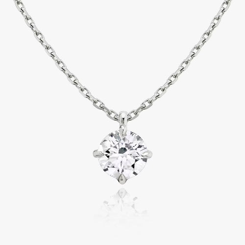 5 Carat Round Tektaş Pırlanta Kolye ön görünüm