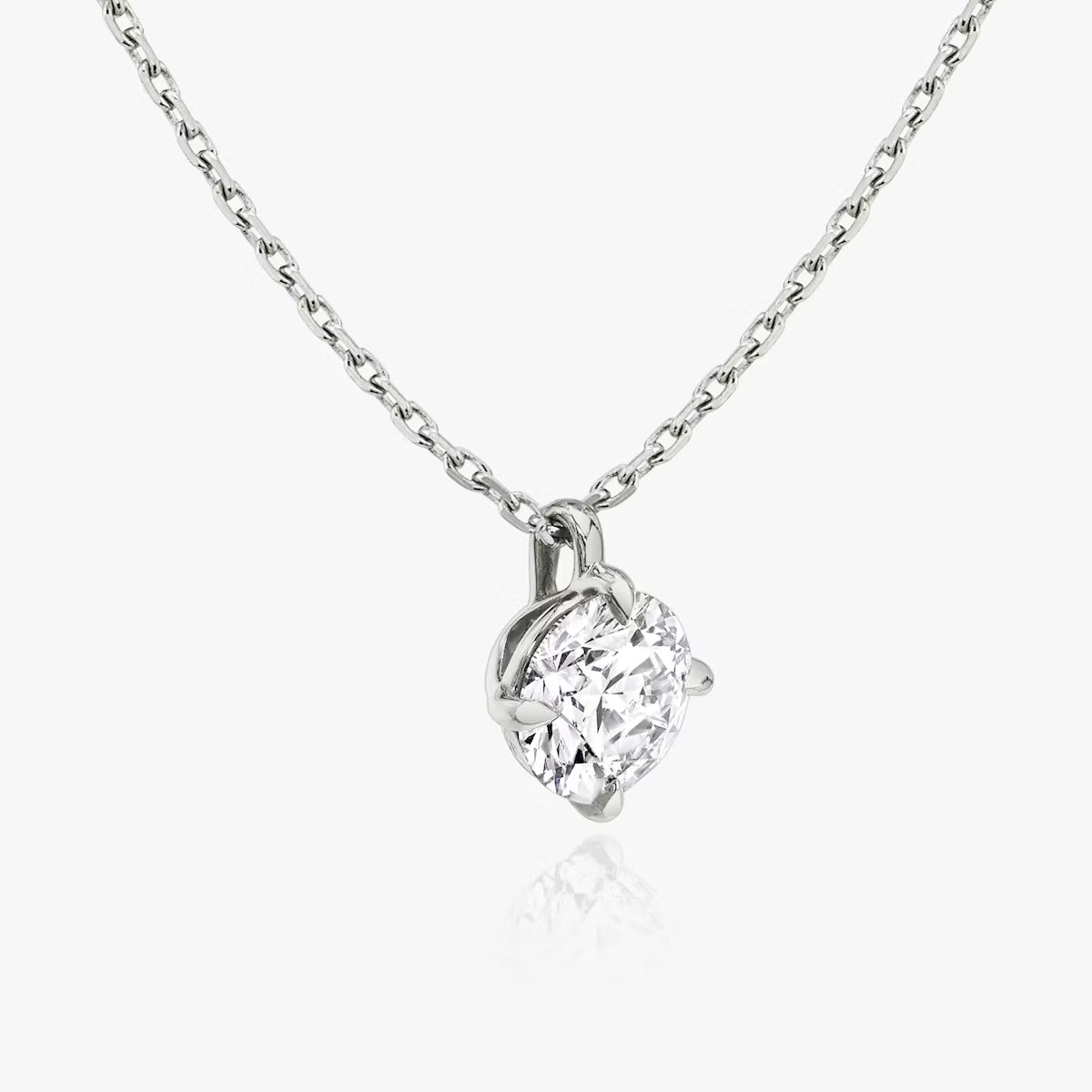 5 Carat Round Tektaş Pırlanta Kolye yan görünüm