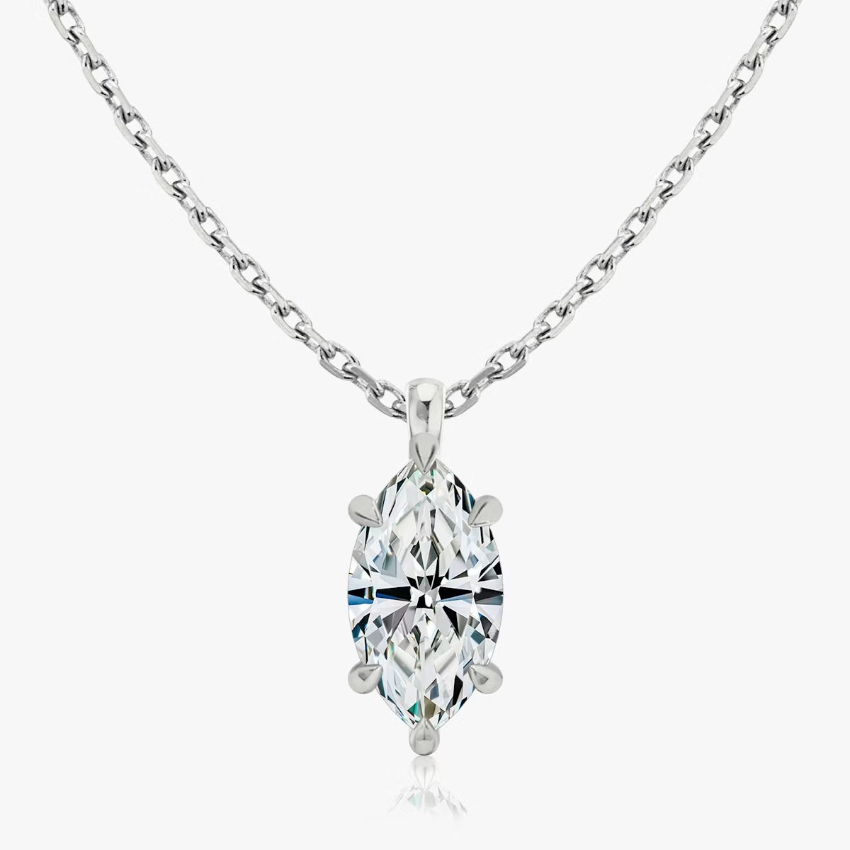 2 Carat Markiz Tektaş Pırlanta Kolye ön görünüm