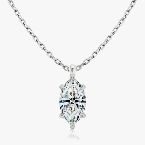 2 Carat Markiz Tektaş Pırlanta Kolye ön görünüm